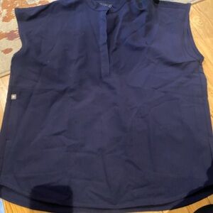 Womens Figs Navy Rafaela - Mandarin Collar Scrub Top - S / Navy